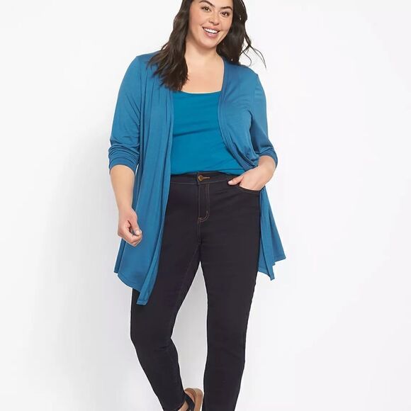 Lane Bryant Turquoise Blue Tank Top 18/20 Cotton Blend NWOT Adjustable Straps - Picture 3 of 14